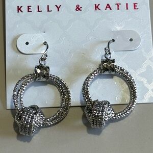 NWT Kelly & Katie Silver Textured Hoop Earrings